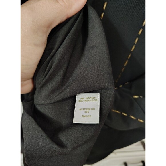 Garnet Hill Shift Beaded Dress Black Women Size 4 V Neck 3/4 Sleeves - Picture 6 of 9